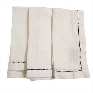 Williams-Sonoma Set of 3 Linen Napkins White 20x20 Russia